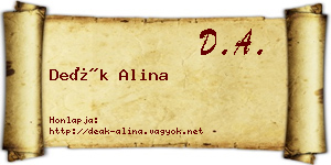 Deák Alina névjegykártya