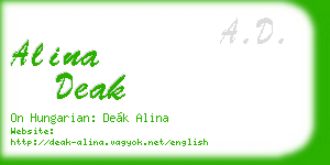 alina deak business card